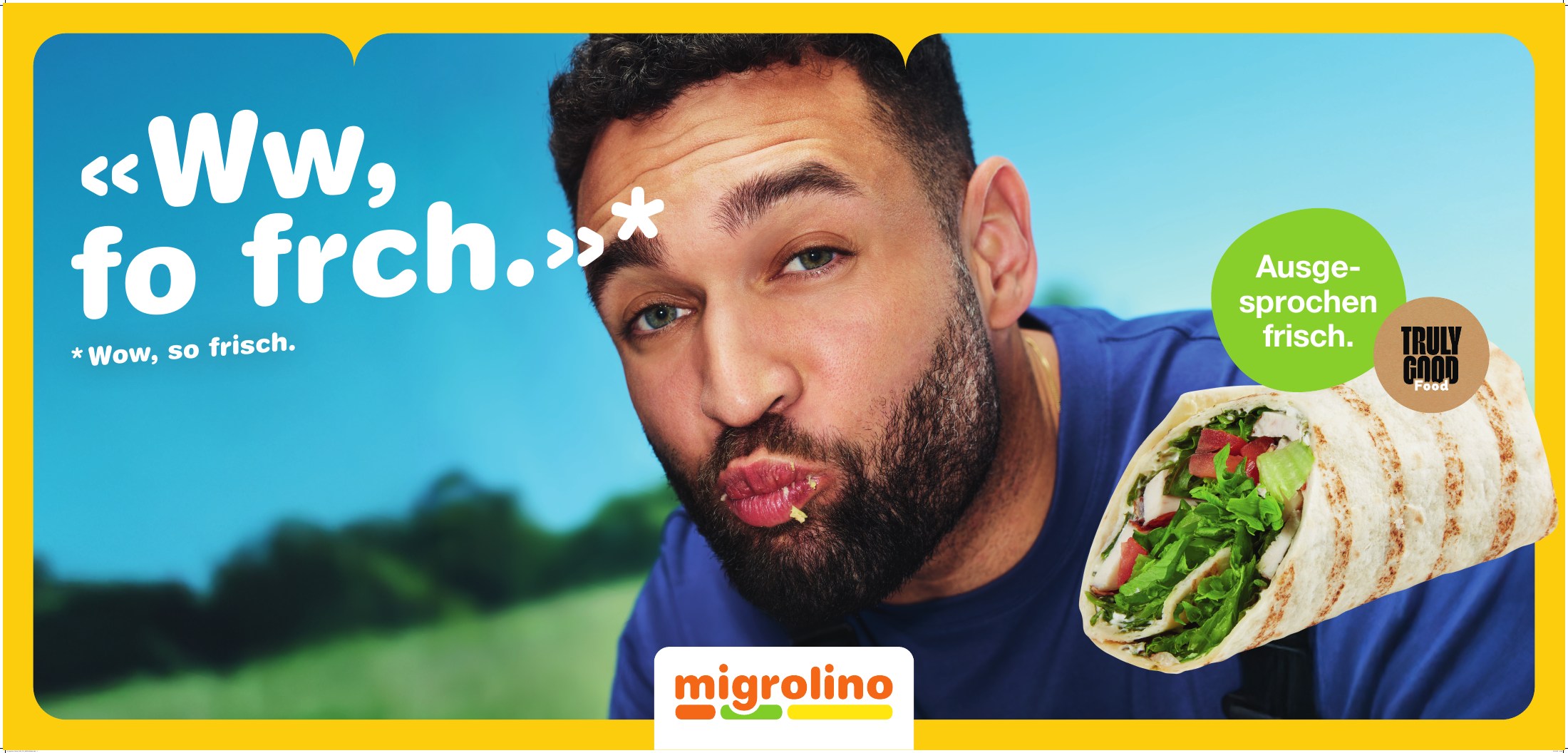 Migrolino Kampagnenplakat – Wow, so frisch